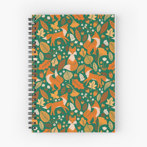 Item preview, Autumn Fox on Emerald Green designed and sold by latheandquill.
