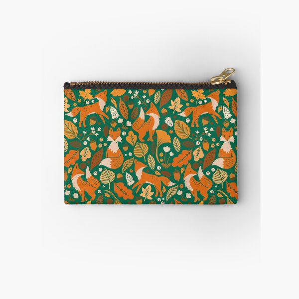 Item preview, Autumn Fox on Emerald Green designed and sold by latheandquill.