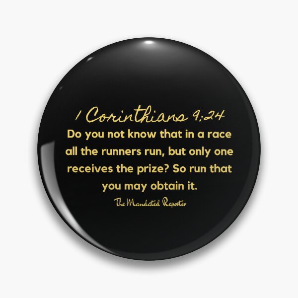 Item preview, Marathon Race Scripture Quote I Corinthians 9:24 - Black and Yellow designed and sold by TheReporter1.