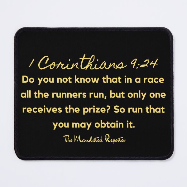 Item preview, Marathon Race Scripture Quote I Corinthians 9:24 - Black and Yellow designed and sold by TheReporter1.