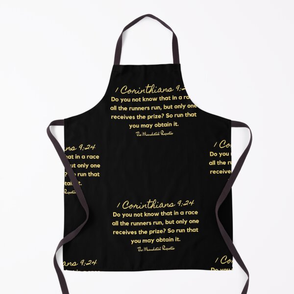 Item preview, Marathon Race Scripture Quote I Corinthians 9:24 - Black and Yellow designed and sold by TheReporter1.
