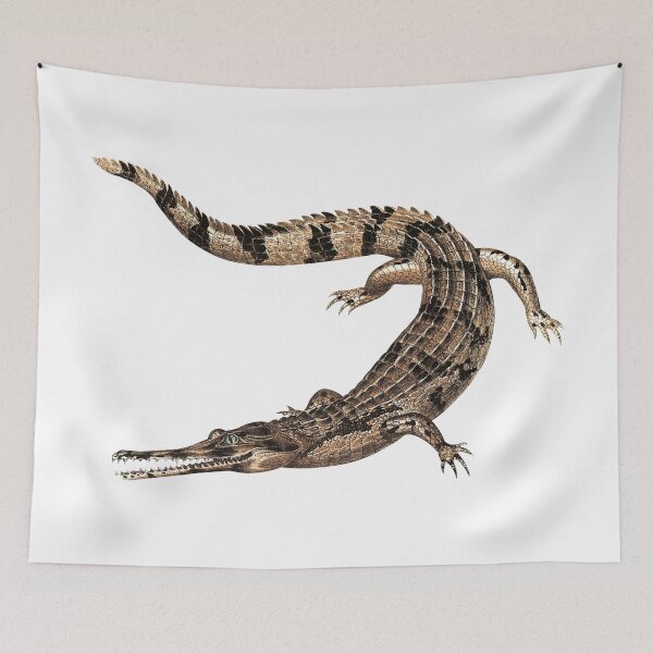 Item preview, Crocodile Gharial Retro Illustration designed and sold by InnerCitadel.
