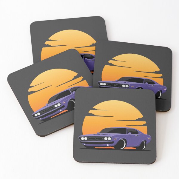 Item preview, American Muscle Pony Car sunset Illustration designed and sold by blackdogshop.