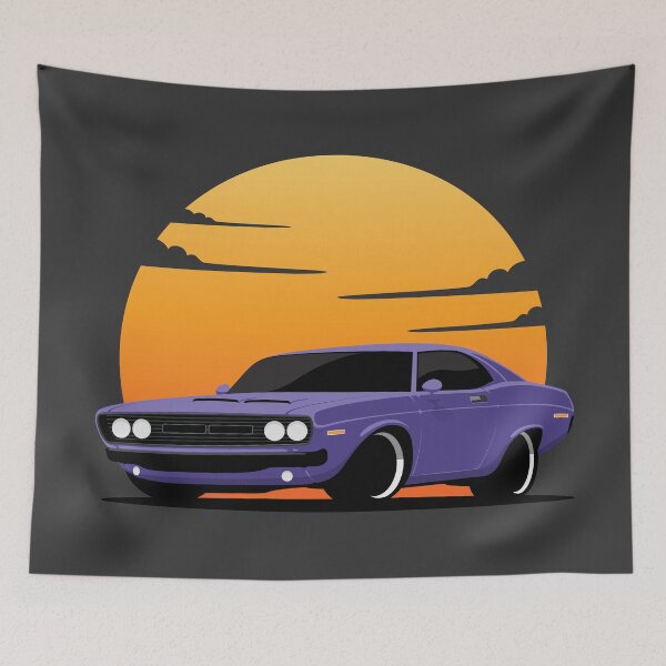 Item preview, American Muscle Pony Car sunset Illustration designed and sold by blackdogshop.