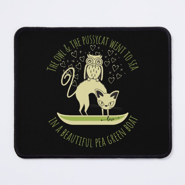 Item preview, An owl and a cat, the owl and the pussycat, went to sea, poetry quote, peagreen boat designed and sold by allycat57.