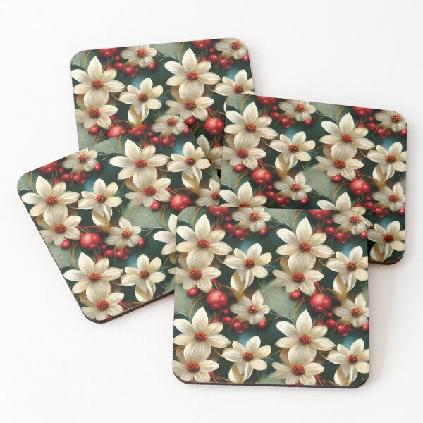 Item preview, White Christmas Flowers designed and sold by Unicorn Trainwreck.