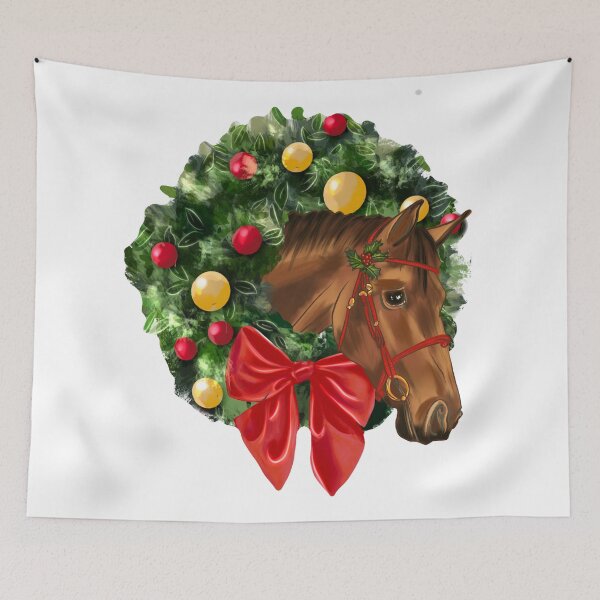 Item preview, Christmas Horse with Wreath designed and sold by horseymj1.