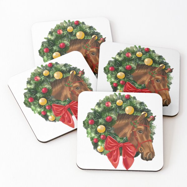 Item preview, Christmas Horse with Wreath designed and sold by horseymj1.