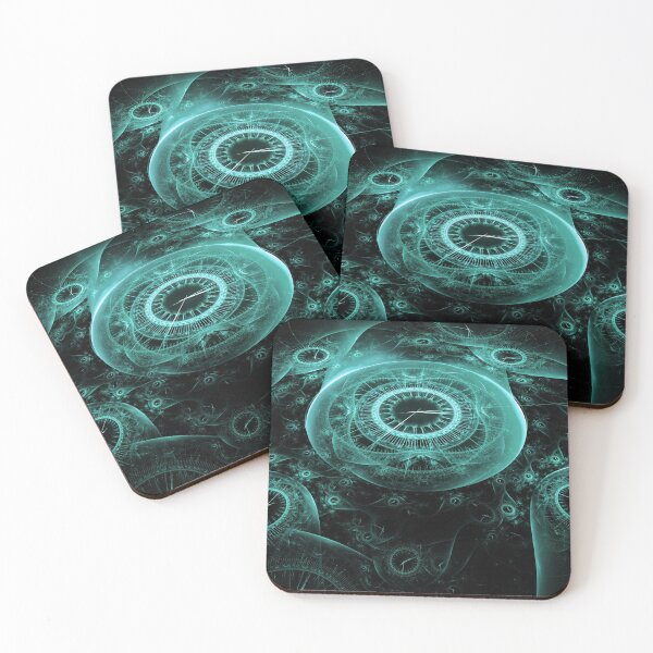 Item preview, Green Fractal Clock Art designed and sold by RepublicOfFire.