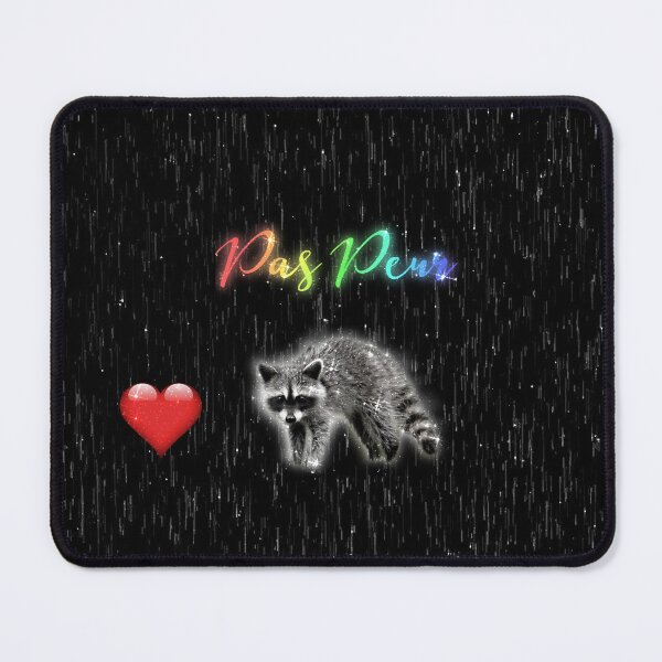 Item preview, Cute Neon Raccoon Rainbow Love Pas Peur Not Scared Couple designed and sold by Jolly-Yosei.