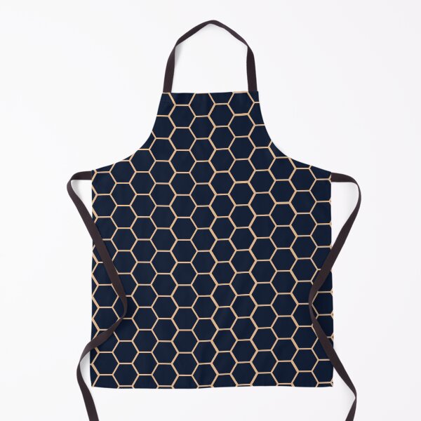 Item preview, Geometric Light Yellow and Dark Blue Honeycomb Pattern designed and sold by serenesights.