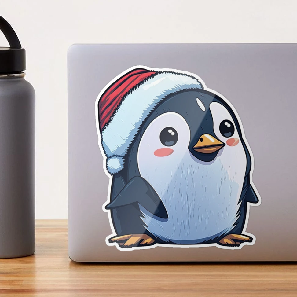 CHRISTMAS STICKERS - Glossy Vinyl Sticker- penguin