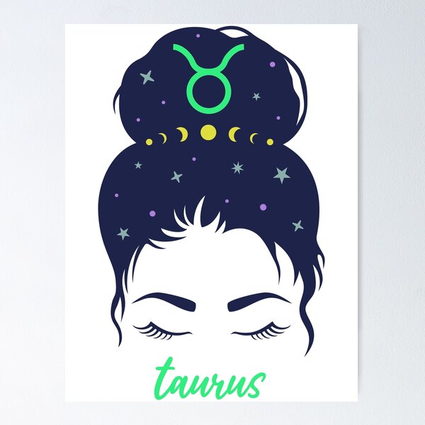 Item preview, Taurus Messy Bun Horoscope Sleepy Head designed and sold by OmniRoseArt.
