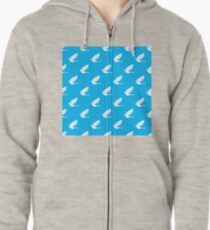 Fliege Dove Seamless Pattern. Blauer Vogel Hintergrund Kapuzenjacke