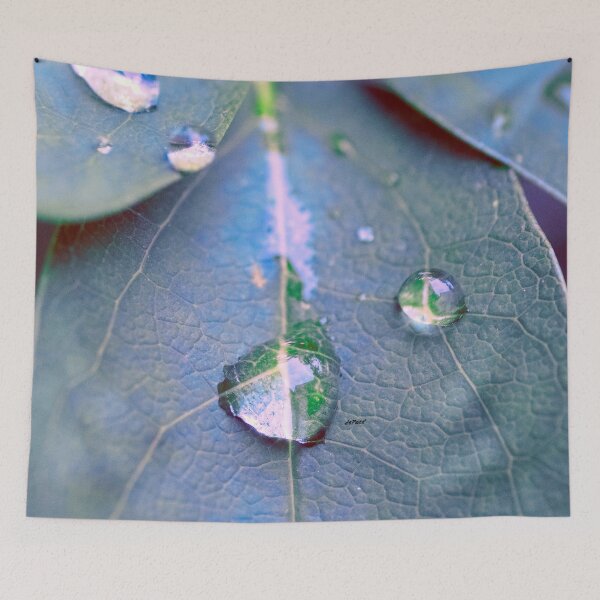 Item preview, Water Drops on Blue Leaves - dePace' designed and sold by mrpropcake.