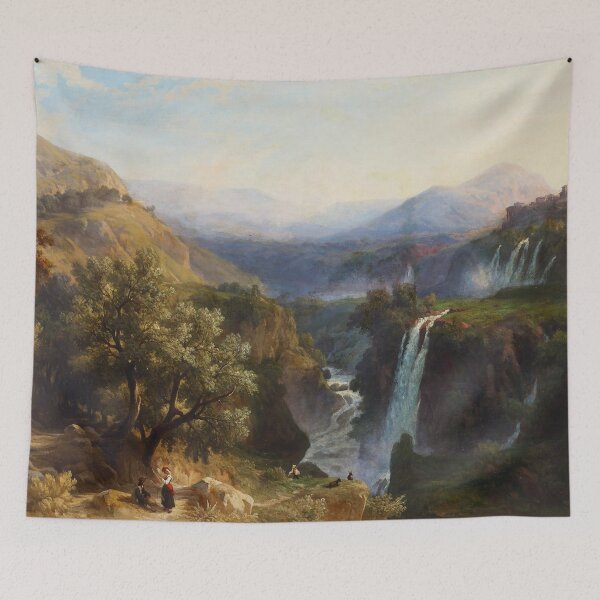 Item preview, The Cascades of Tivoli | Franz Knebel | 1867 Italian Landscape Art designed and sold by CJET.