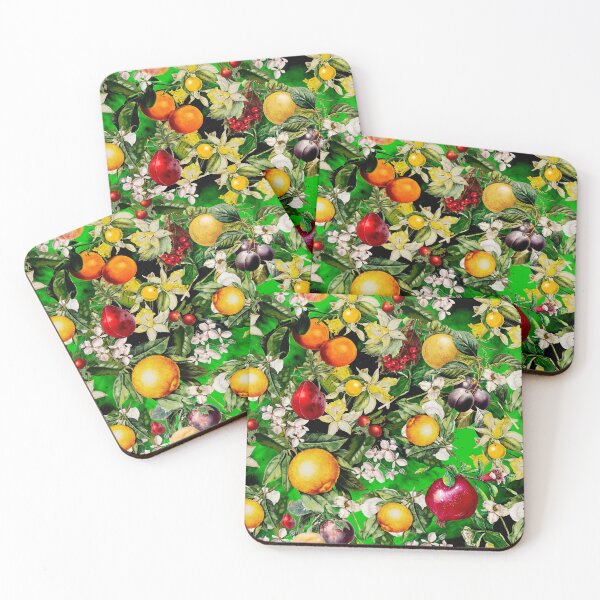 Item preview, Trendy Blooming citrus fruits paradise, orange botanical illustration, green floral illustration    designed and sold by ZeinabTaha.
