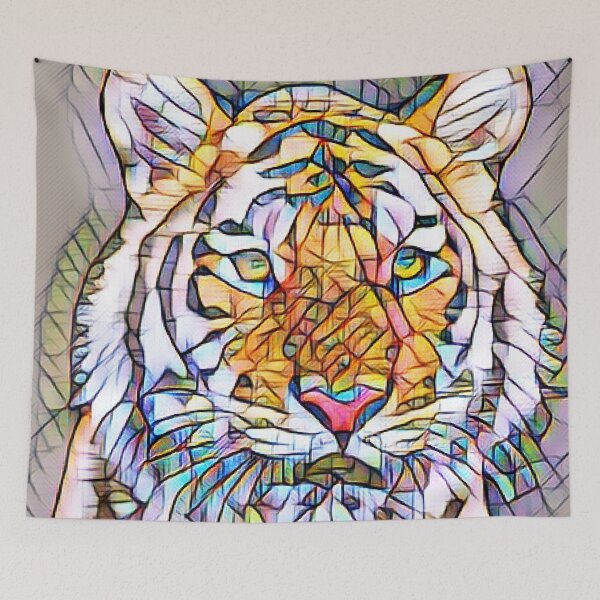 Item preview, Stained Glass / Mosaic Tiger designed and sold by Edenglow Prints & Peculiars.
