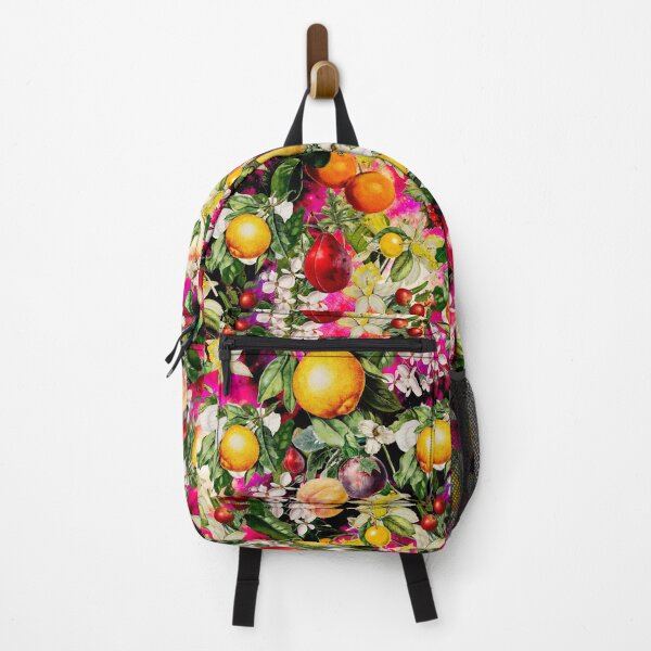 Item preview, Trendy Blooming citrus fruits paradise, orange botanical illustration, pink floral illustration    designed and sold by ZeinabTaha.