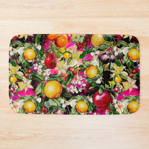 Item preview, Trendy Blooming citrus fruits paradise, orange botanical illustration, pink floral illustration    designed and sold by ZeinabTaha.