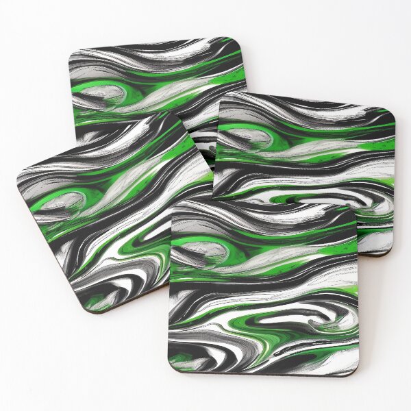 Item preview, Green Pattern of Swirls mixed with Black and White swirls.  designed and sold by deniselynnimage.