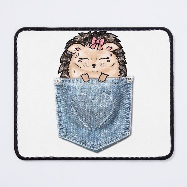 Item preview, Cute Pastel Hedgehog in a Denim Pocket Kawaii Fashion designed and sold by Jolly-Yosei.