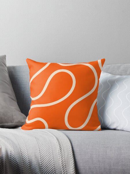 Item preview, Orange Minimal Curves Lines Abstract Artwork  designed and sold by patternsoup.