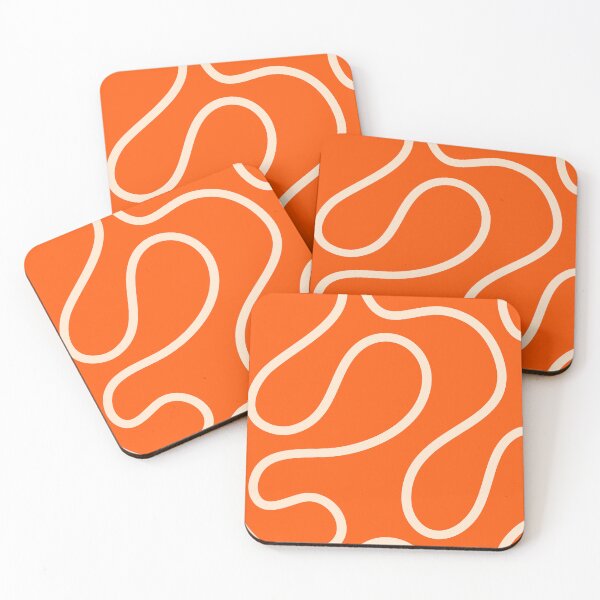 Item preview, Orange Minimal Curves Lines Abstract Artwork  designed and sold by patternsoup.