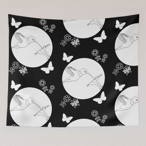 Item preview, Hummingbird With Flowers Native Garden Design designed and sold by EarthArtDesigns.