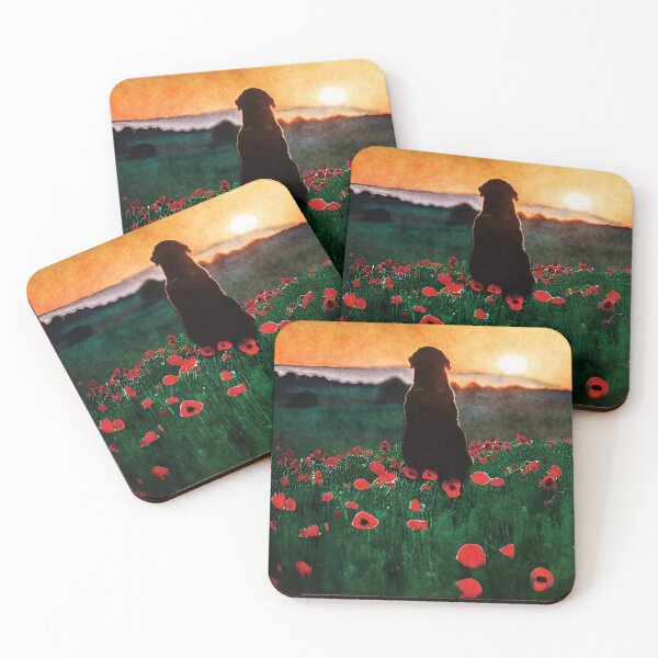 Item preview, Dog watching sunset in poppy field - never forget designed and sold by tinytiger77.