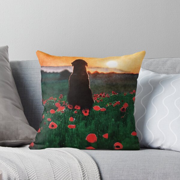 Item preview, Dog watching sunset in poppy field - never forget designed and sold by tinytiger77.