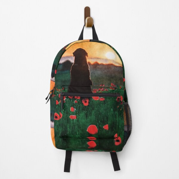 Item preview, Dog watching sunset in poppy field - never forget designed and sold by tinytiger77.