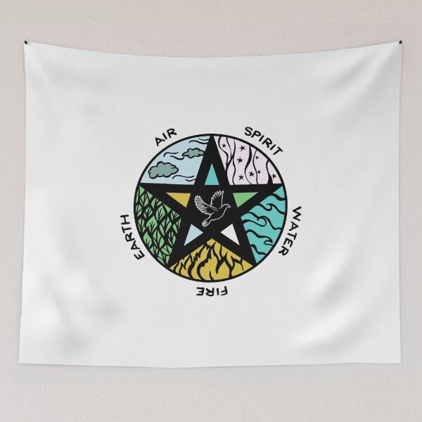 Item preview, Spiritual Dove Five Elements Pentagram Autumn Colour designed and sold by OmniRoseArt.