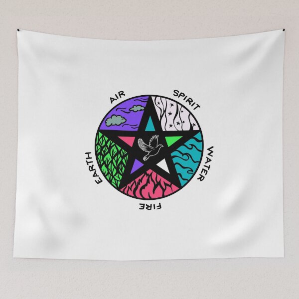 Item preview, Spiritual Dove Five Elements Pentagram Spring Colour designed and sold by OmniRoseArt.
