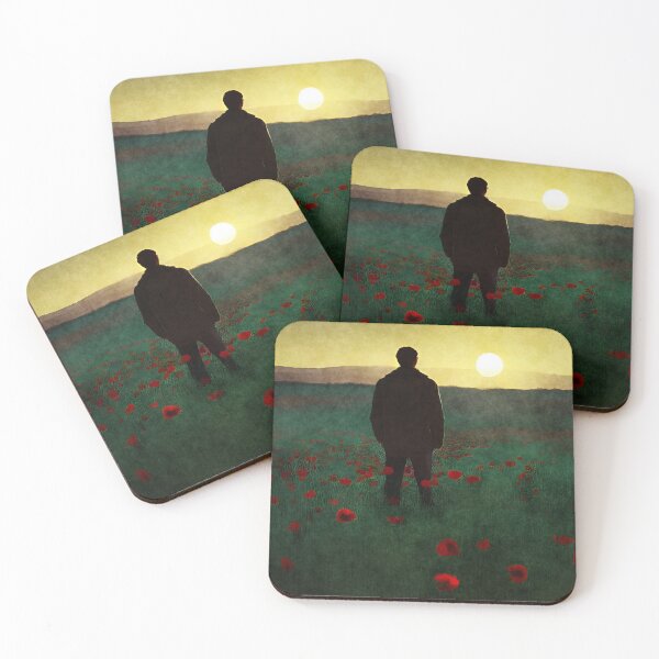 Item preview, Man watching sunset in poppy field - never forget designed and sold by tinytiger77.