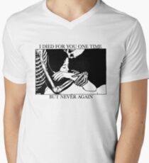 Camiseta para hombre de cuello en v Morí por ti una vez, pero nunca más