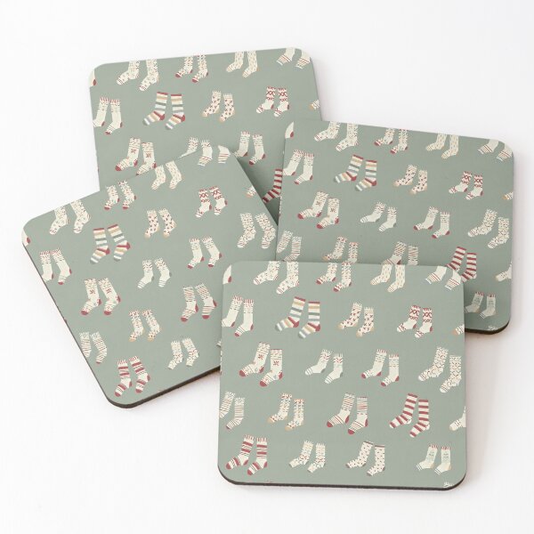 Item preview, Cozy Winter - Cozy socks in green pastel designed and sold by TheMirwoForest.