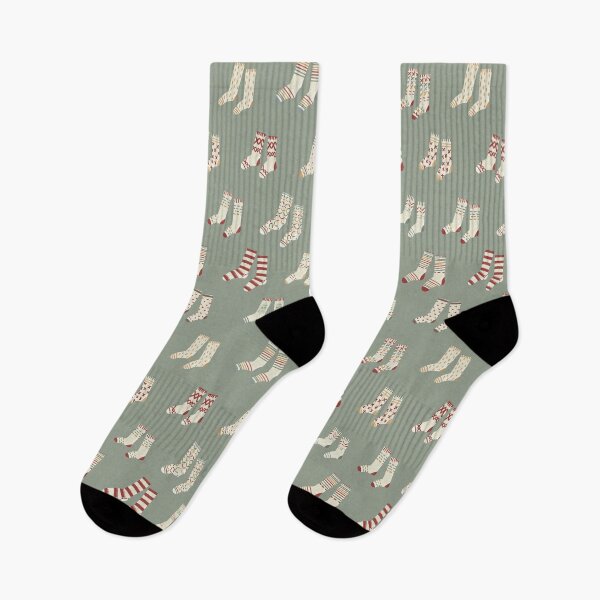 Item preview, Cozy Winter - Cozy socks in green pastel designed and sold by TheMirwoForest.