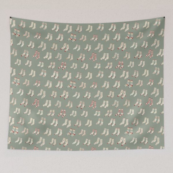 Item preview, Cozy Winter - Cozy socks in green pastel designed and sold by TheMirwoForest.