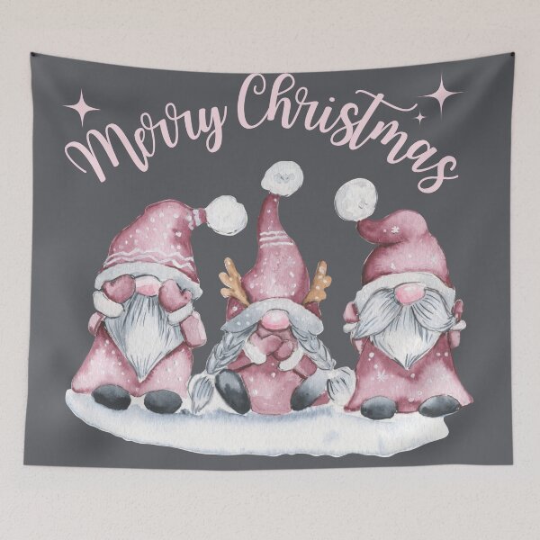 Item preview, Cute Pink Watercolor Christmas Gnomes Merry Christmas Gnomes Pink Dwarf designed and sold by The Glasses Girl.
