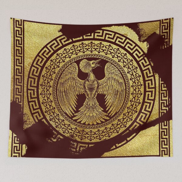 Item preview, The Phoenix of Greek Mythology Maroon Black Gold designed and sold by Yiorgos Designs.