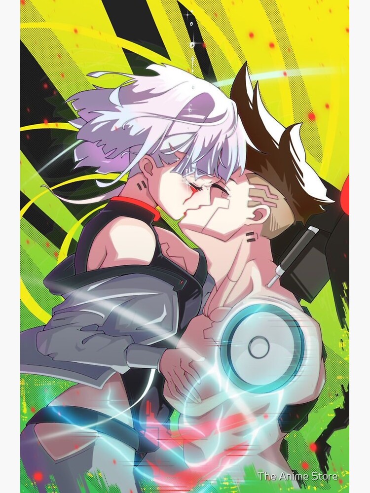 Lucy and David V2 Cyberpunk Edgerunners Weatherproof Anime Sticker