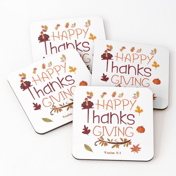 Item preview, Happy Thanks Giving. Psalm 9:1 designed and sold by onlyscriptures.