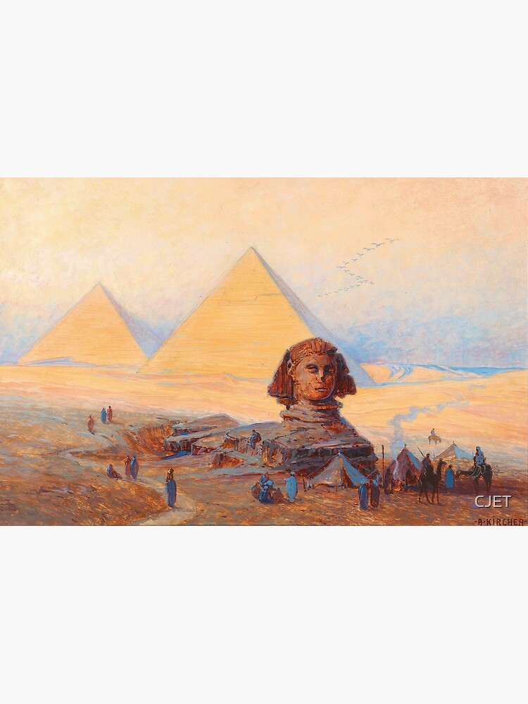 The Sphinx Before The Pyramids Of Giza Alexander Kircher 1935 Egypt Landscape Art Poster 6642