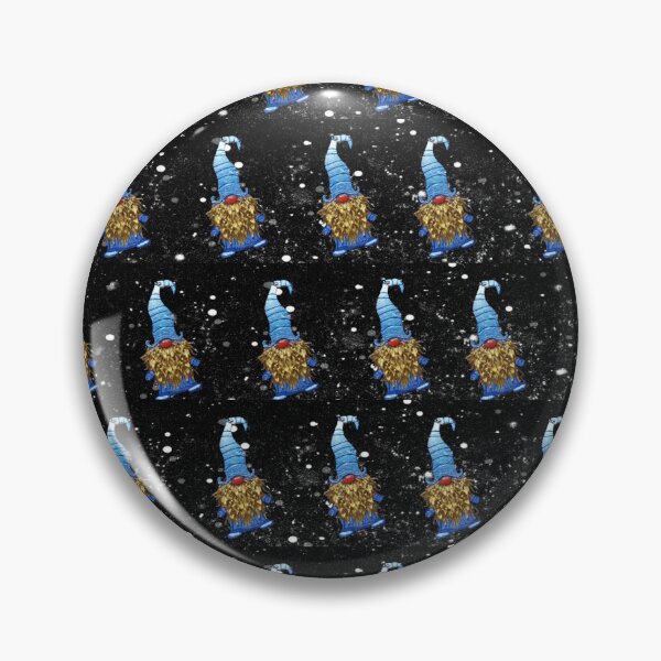 Item preview, Christmas Gnomes Snowflakes Pattern, Blue Hat Gnomes on White Snowflakes designed and sold by Chi  Gardens.