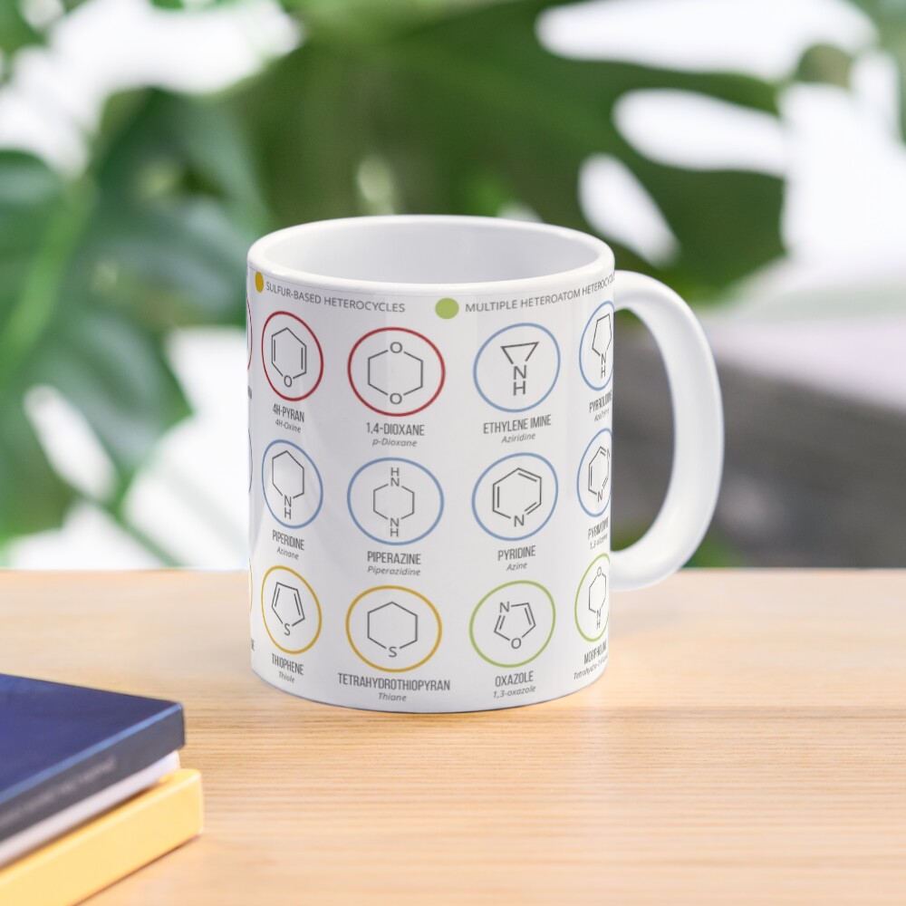 "Heterocycles in Organic Chemistry" Mug by compoundchem Redbubble