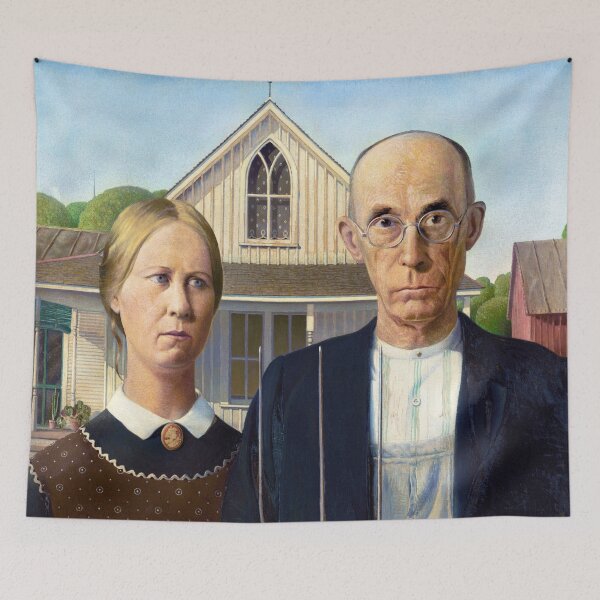 Item preview, Grant Wood's American Gothic (1930) designed and sold by Oliveirallan.