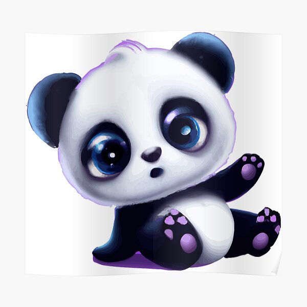 Cute Panda Poster For Sale By Arjunmurthy Redbubble