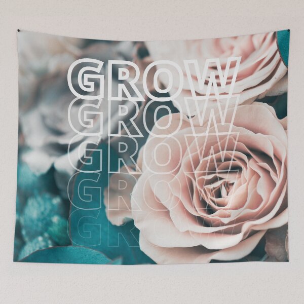 Item preview, GROW (above) - Gorgeous Neutral Tone Flower Bouquet With Beautiful, Bold Green Leaves designed and sold by AliceSLee.
