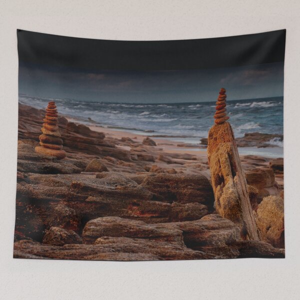 Item preview, Florida Beach Cairns at Sunset designed and sold by nbrandsberg.